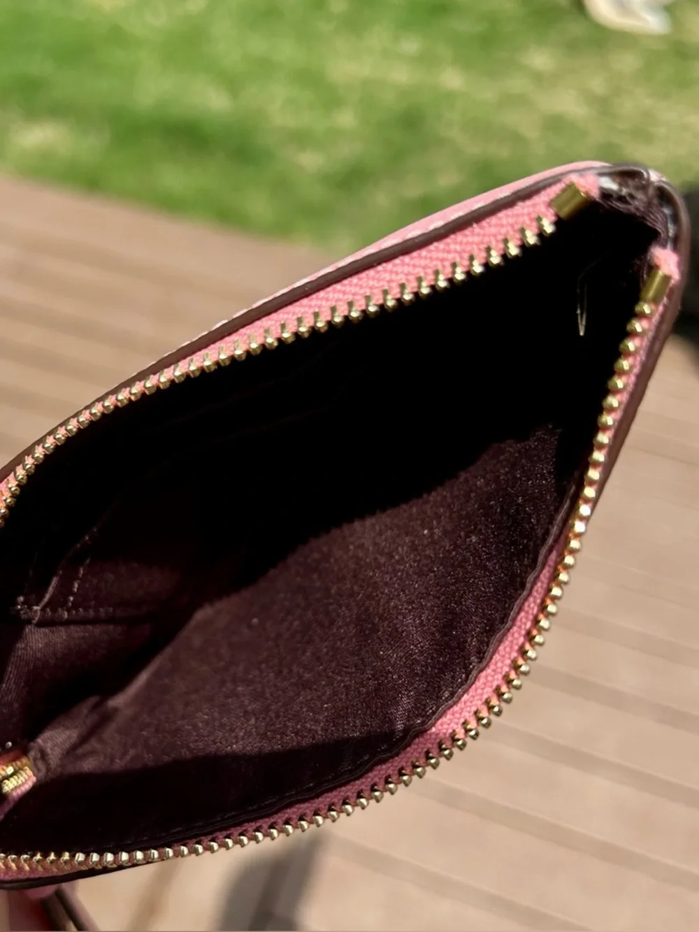 Coach Bubblegum Pink Leather Wristlet Corner Zip NWT - Picture 11 of 16